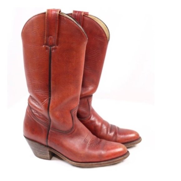 Frye Other - Frye Vintage Rust Brick Red Western Cowboy Boots